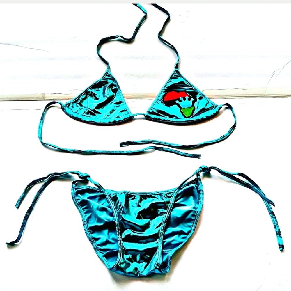 NEW African Bikini Set! Ethnic Cultural Tribal Swimsuit. RBG Flag Crown Swimwear